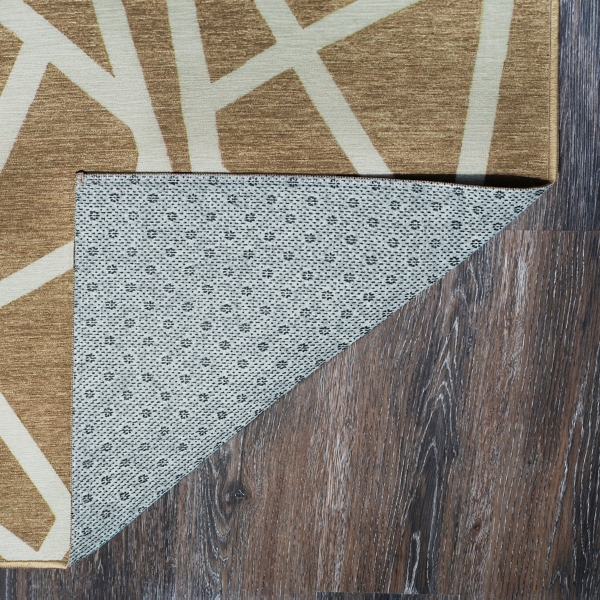 Camel Intersections Washable Runner, 2x7