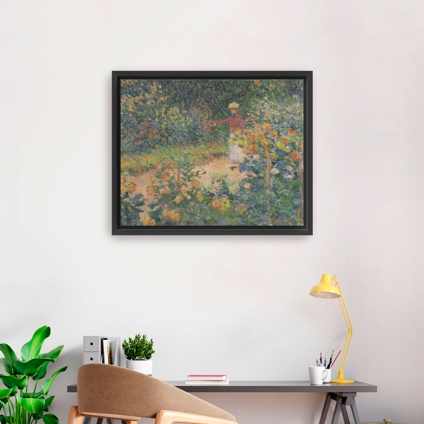 In the Garden Framed Canvas Art Print