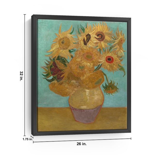Vase with Twelve Sunflowers Canvas Art Print