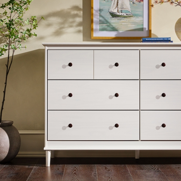 White Pine 6-Drawer Modern Dresser