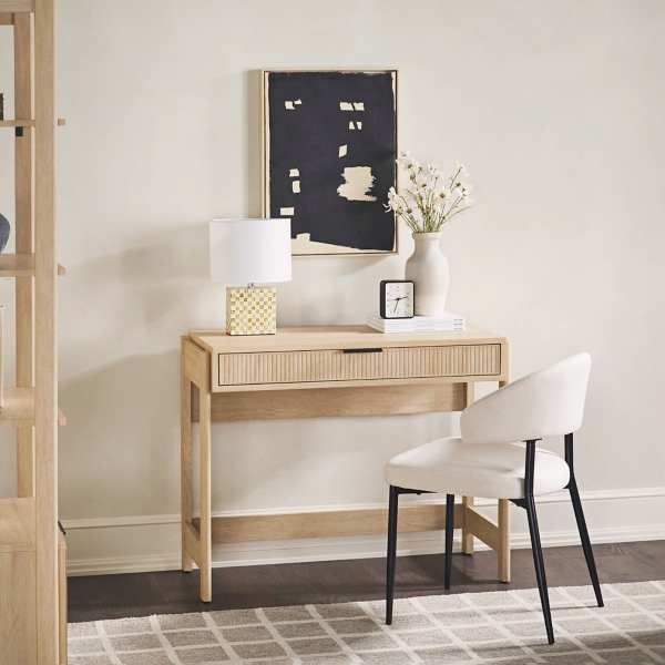 Natural Modern 1-Drawer Reeded Desk