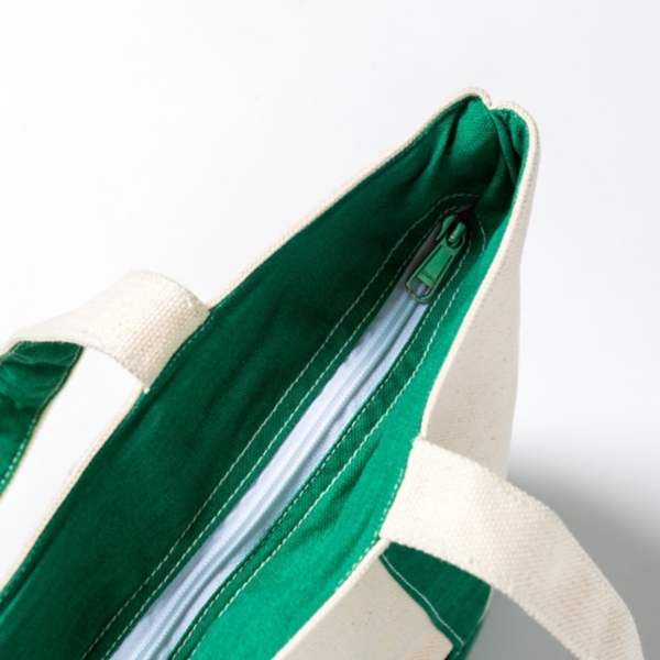 Green Embroidered Monogram N Boat Tote