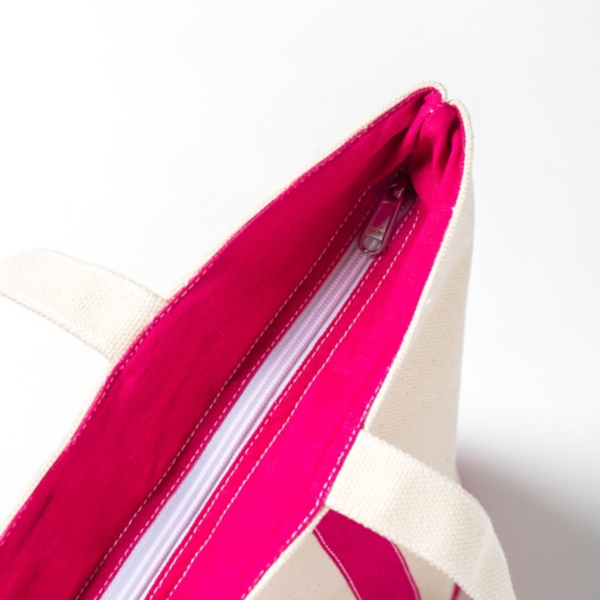 Pink Embroidered Monogram J Boat Tote