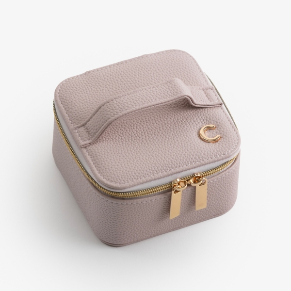 Pink Monogram C Travel Jewelry Box with Handle