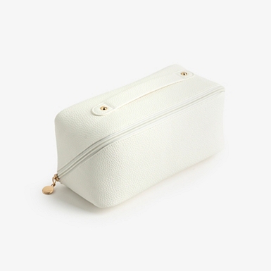 Green Stripes Ruffled Makeup Pouch