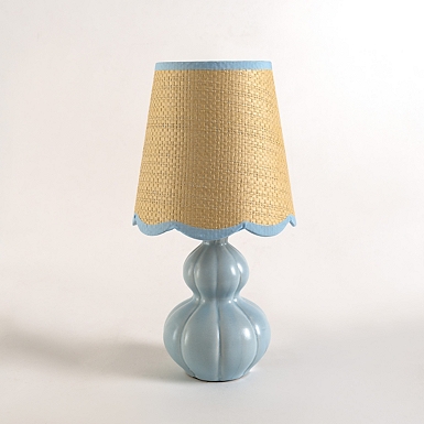 Stella Light Blue Diminuta Woven Shade Table Lamp