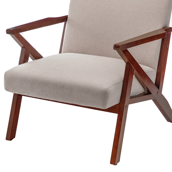 Neutral Upholstered Cliff Lounge Accent Chair