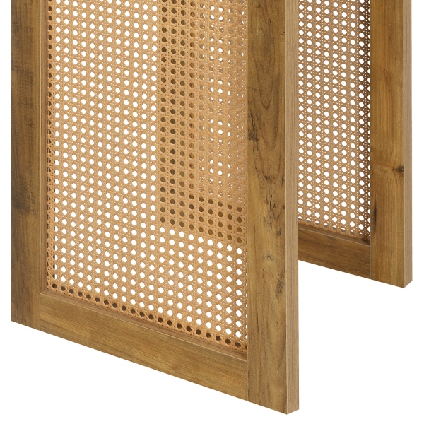 Northfield Brown Rattan Sides Open Accent Table