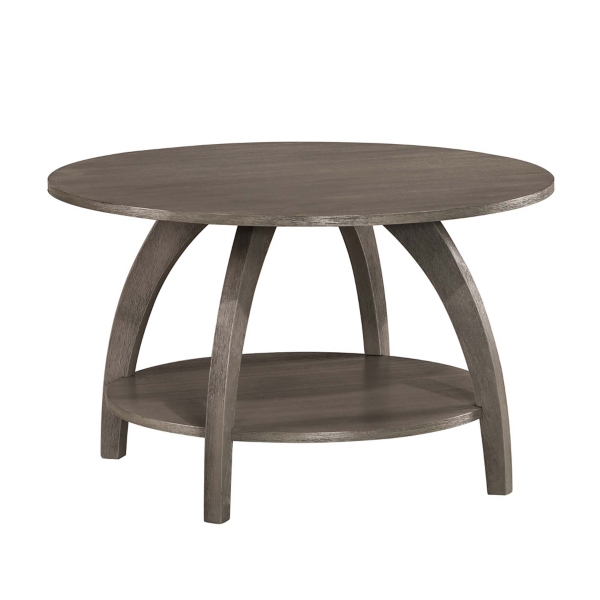Aldrin Round Grey Wash Coffee Table | Kirklands Home