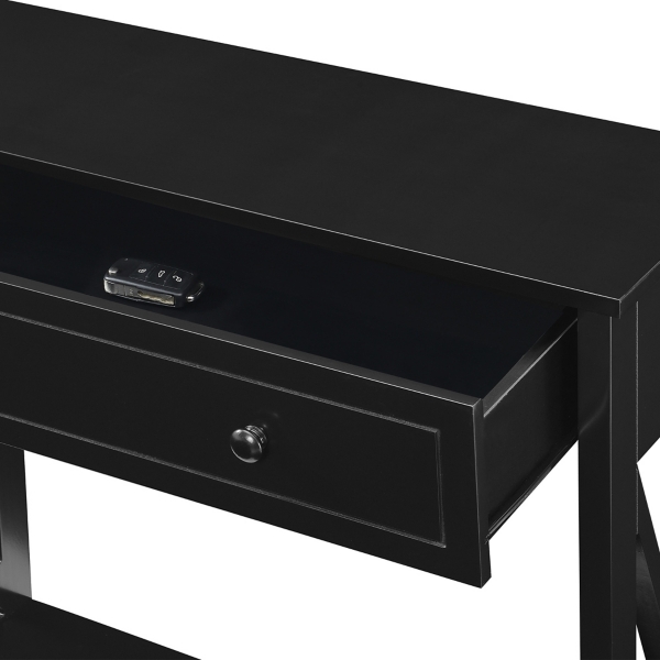 Oxford Black X-Panel Console Table
