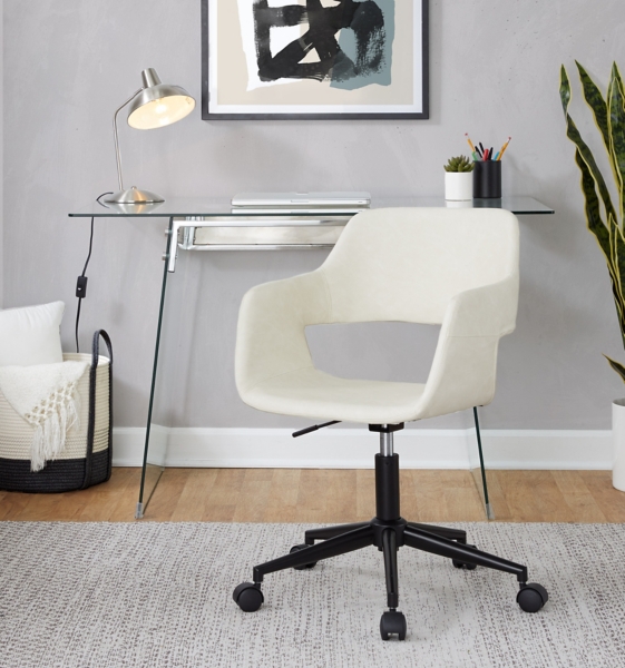 Faux Leather & Black Marshall Office Chair