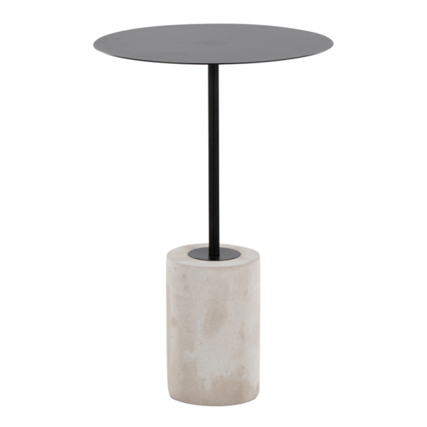 Black Metal & Concrete Janis Cocktail Table | Kirklands Home