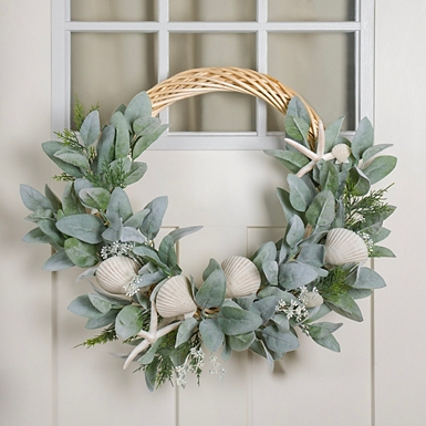 Coastal Shell and Starfish Wreath