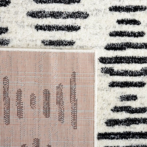 Black and Ivory Tulum Geometric Area Rug