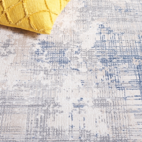 Gray and Blue Whisper Abstract Area Rug