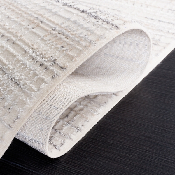Gray and Ivory Whisper Striated Runner, 2x8