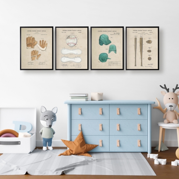 Baseball Patents Framed Art Prints