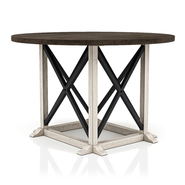 Rustic White & Oak Wood Round Dining Table Kirklands Home