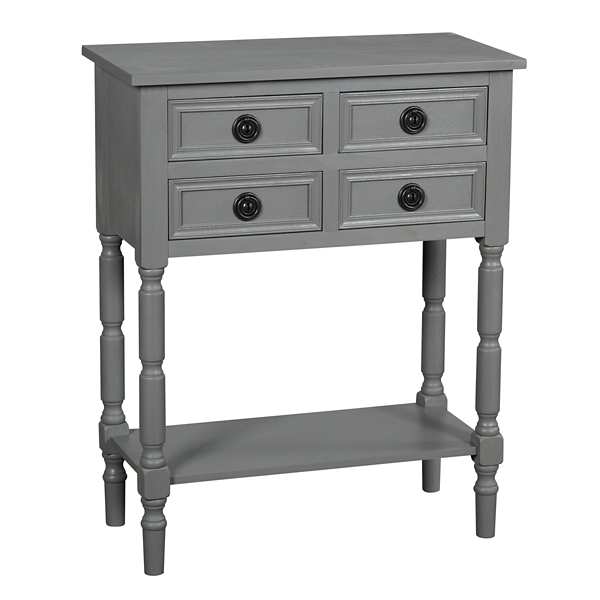 Dark Gray Wood 4-Drawer Barrett Console Table | Kirklands Home