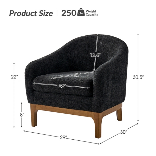 Wool Upholstered Joan Barrel Accent Chair
