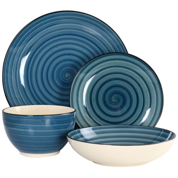 Blue Gia Stoneware 24-pc. Dinnerware Set