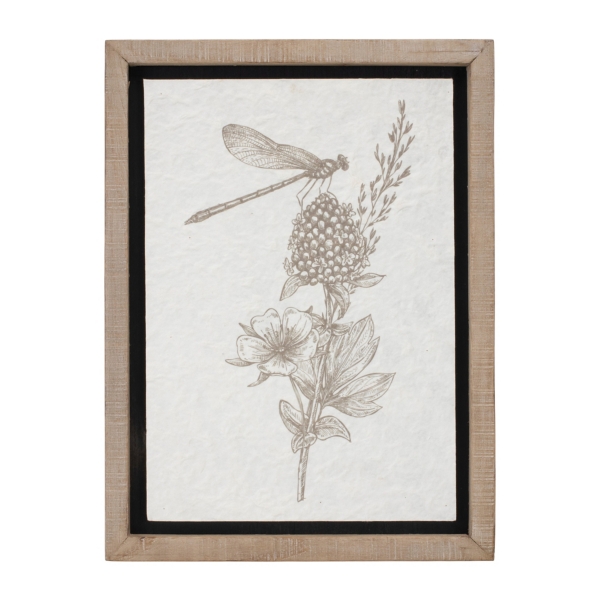 Neutral Floral Insects Framed Art Prints, Set of 3