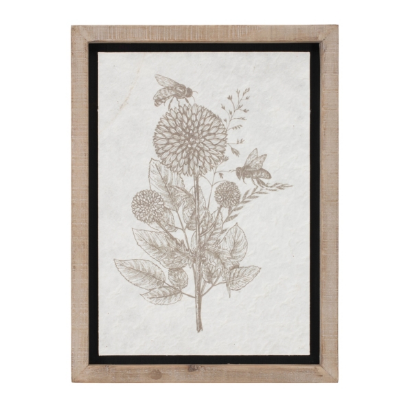 Neutral Floral Insects Framed Art Prints, Set of 3