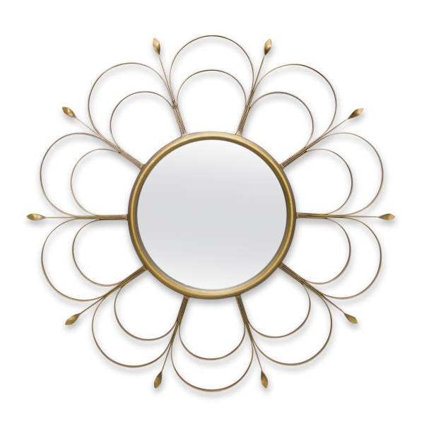 Gold Art Deco Flower Wall Mirror | Kirklands Home
