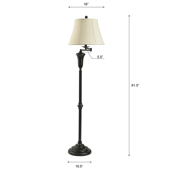 Dark Bronze Madison Swing Arm Floor Lamp