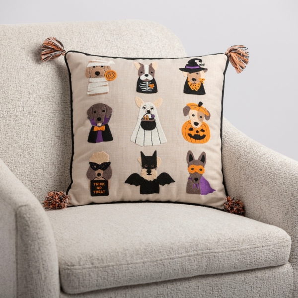 Spooky Dogs Tassel Pillow | Kirklands Home