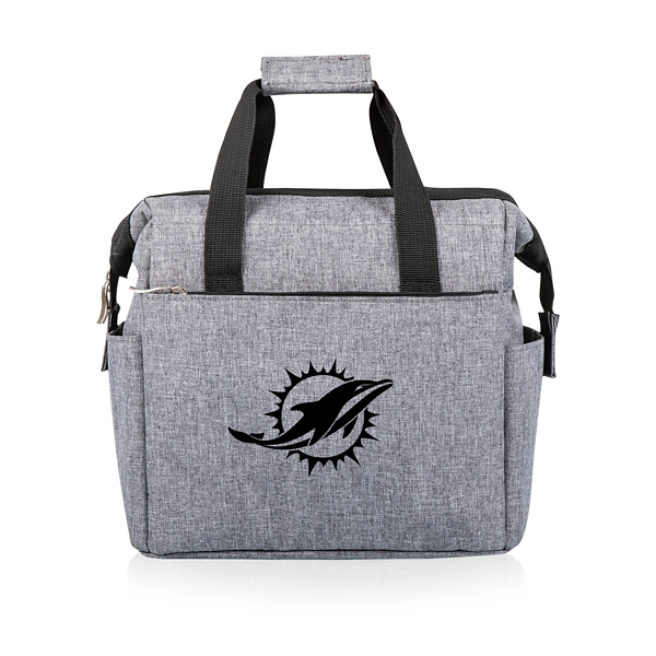 Gray Miami Dolphins Cooler Tote Bag