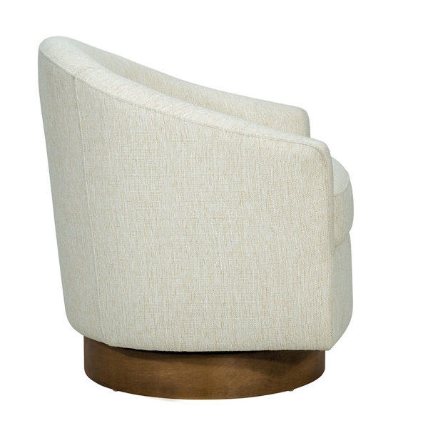 Ashton Cream Swivel Chair with Wood Base