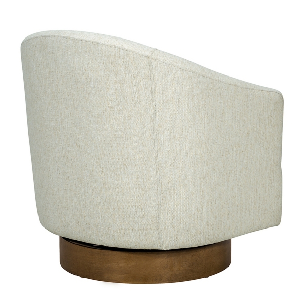 Ashton Cream Swivel Chair with Wood Base