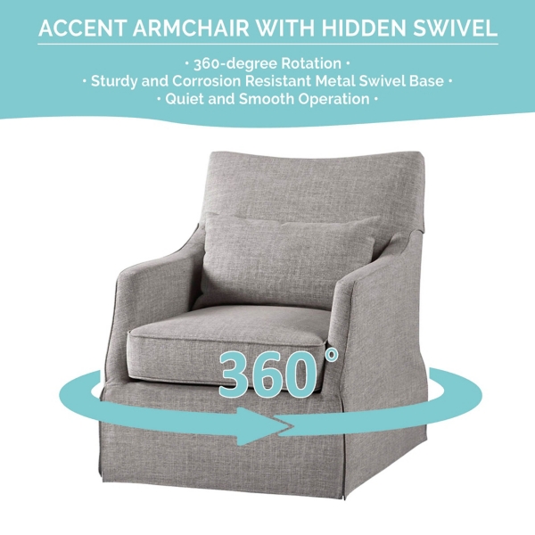 Gray Skirted Swivel Martha Stewart Accent Chair