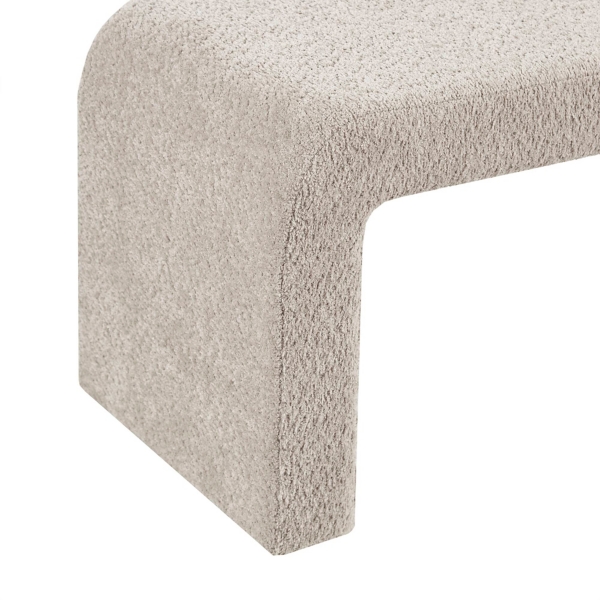 Beige Boucle Waterfall Bench, 52 in.