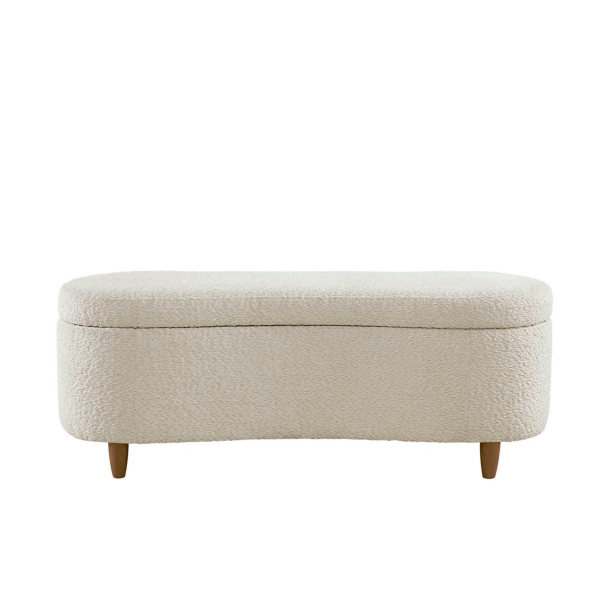 Boucle Flip-Top Storage Bench