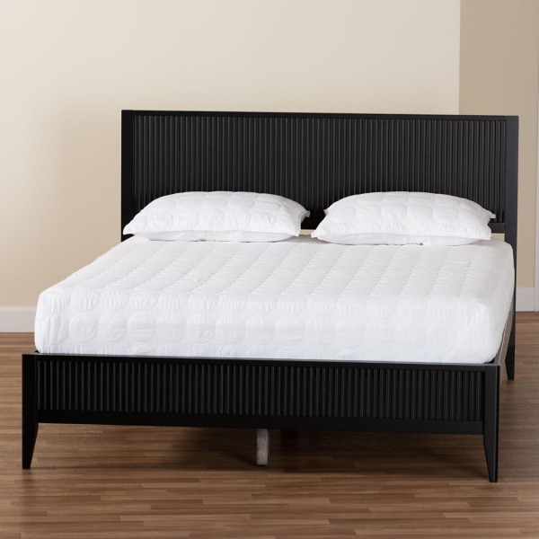 Wood Fluted Headboard Primrose Queen Bed