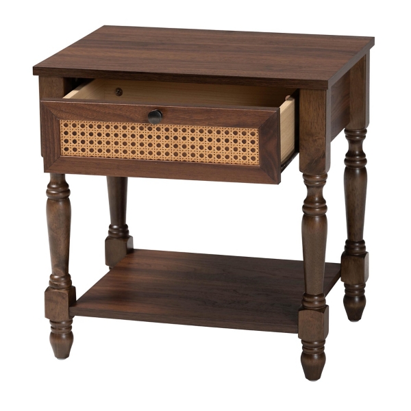 Dark Brown James 1-Drawer Nightstand