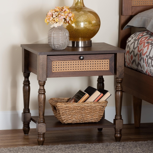 Dark Brown James 1-Drawer Nightstand