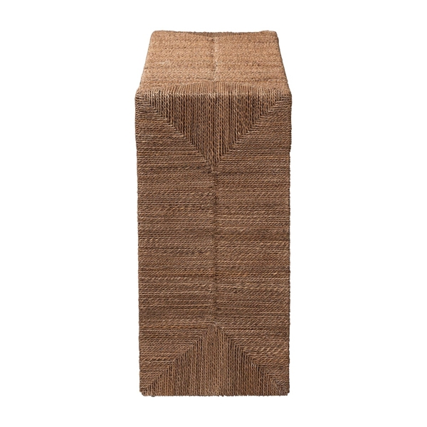Natural Seagrass Wrapped Console Table