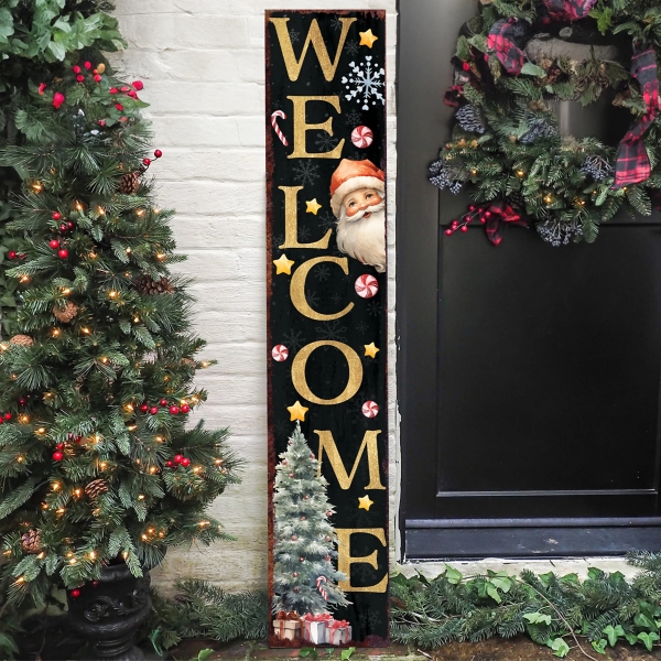 Welcome Santa Christmas Porch Board, 48 in.