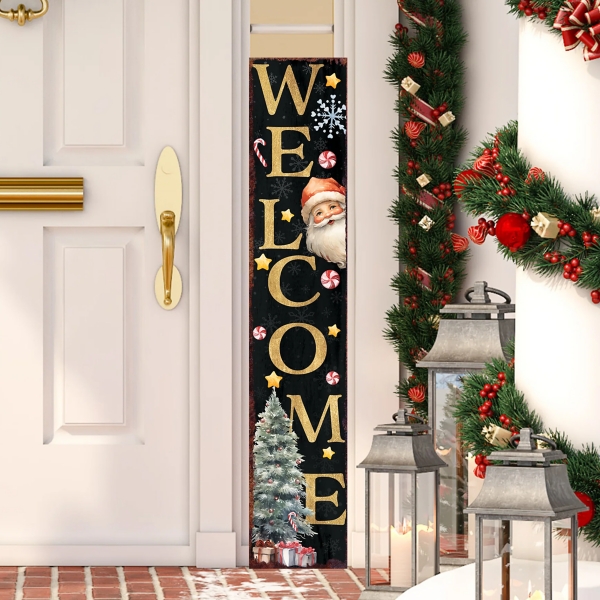 Welcome Santa Christmas Porch Board, 48 in.