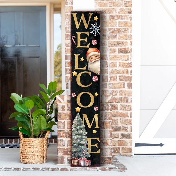 Welcome Santa Christmas Porch Board, 48 in.