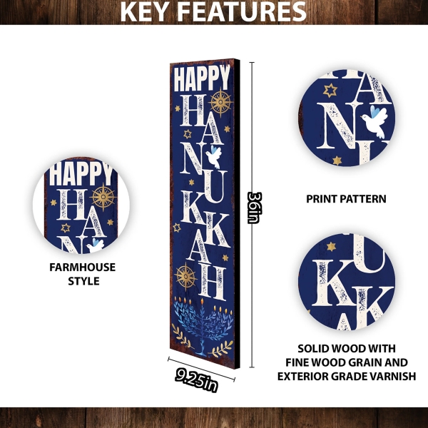 Happy Hanukkah Porch Board