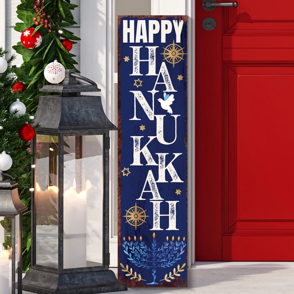 Happy Hanukkah Porch Board