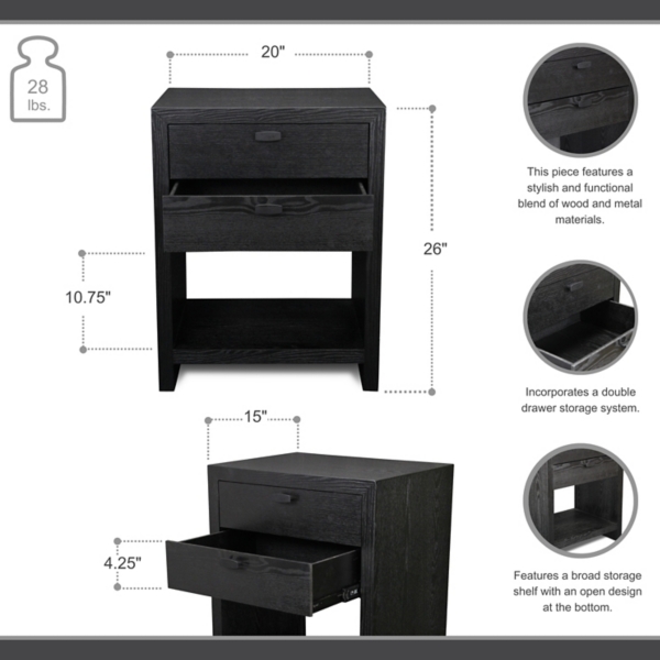 Vivara 2-Drawer Nightstand