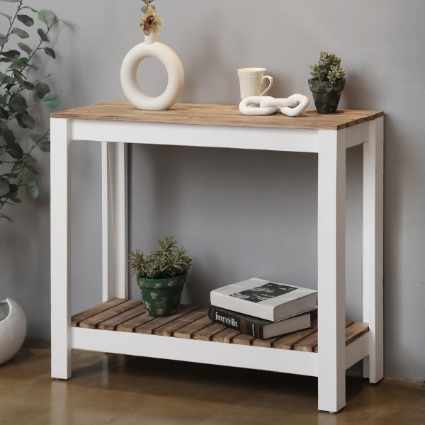 Brown and White Cedarfield Console Table