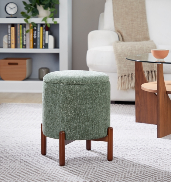 Green Daniella Storage Ottoman