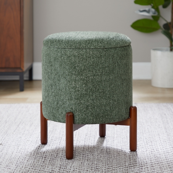 Green Daniella Storage Ottoman