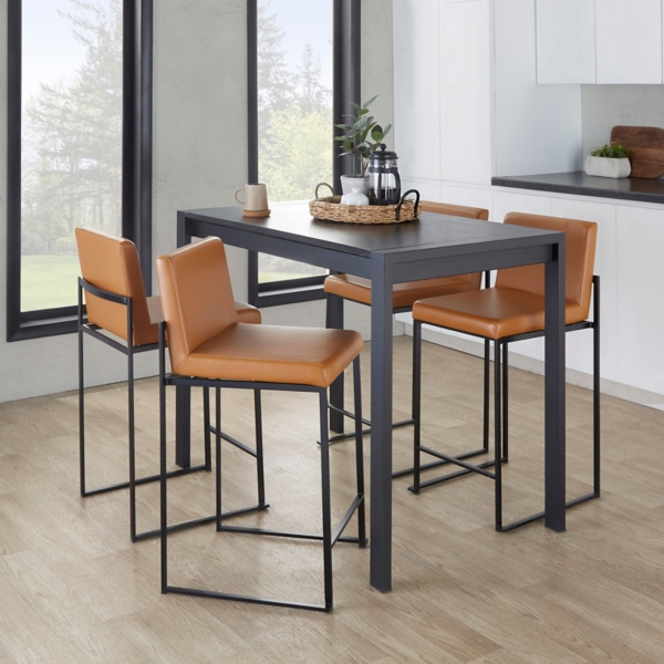 Fiji Camel Faux Leather Counter Stools, Set of 2